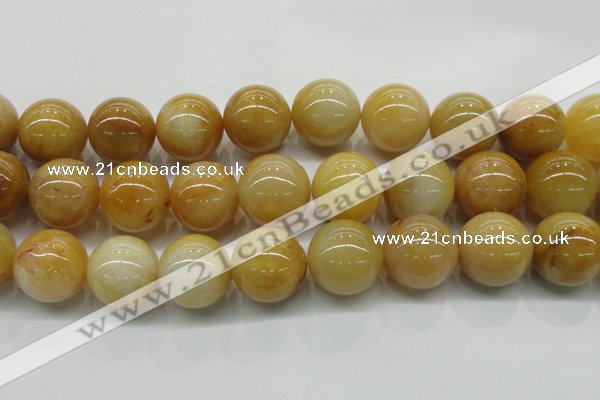 CYJ408 15.5 inches 20mm round yellow jade gemstone beads