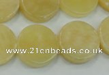 CYJ51 15.5 inches 20mm coin yellow jade gemstone beads wholesale