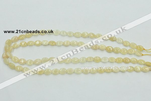 CYJ59 15.5 inches 8*10mm oval yellow jade gemstone beads wholesale