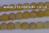 CYJ600 15.5 inches 4mm round matte yellow jade beads wholesale