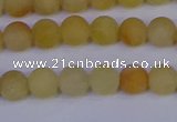 CYJ601 15.5 inches 6mm round matte yellow jade beads wholesale