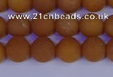 CYJ612 15.5 inches 8mm round matte yellow jade beads wholesale