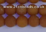 CYJ613 15.5 inches 10mm round matte yellow jade beads wholesale