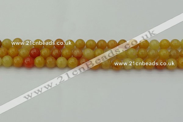 CYJ622 15.5 inches 8mm round yellow jade beads wholesale