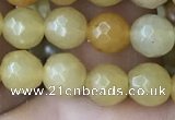 CYJ631 15.5 inches 6mm faceted round yellow jade beads wholesale