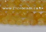 CYJ638 15.5 inches 4mm faceted round yellow jade beads wholesale