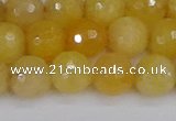 CYJ641 15.5 inches 10mm faceted round yellow jade beads wholesale