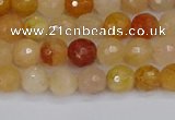 CYJ645 15.5 inches 4mm faceted round mixed yellow jade beads