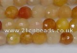 CYJ646 15.5 inches 6mm faceted round mixed yellow jade beads