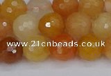 CYJ648 15.5 inches 10mm faceted round mixed yellow jade beads