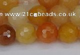 CYJ649 15.5 inches 12mm faceted round mixed yellow jade beads