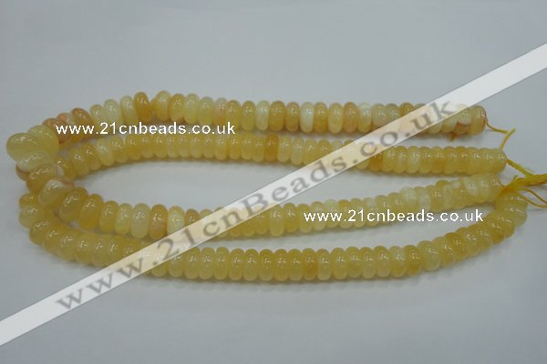 CYJ65 15.5 inches 6*12mm rondelle yellow jade beads wholesale