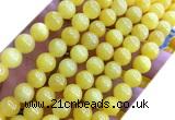 CYJ668 15 inches 8mm round dyed yellow jade beads wholesale