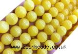 CYJ670 15 inches 12mm round dyed yellow jade beads wholesale