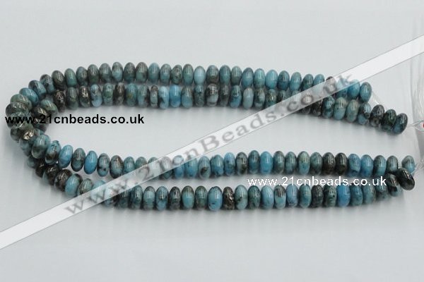 CYQ54 15.5 inches 6*12mm rondelle dyed pyrite quartz beads wholesale