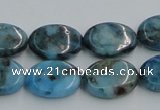 CYQ55 15.5 inches 13*18mm oval dyed pyrite quartz beads wholesale