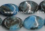 CYQ56 15.5 inches 18*25mm oval dyed pyrite quartz beads wholesale