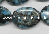 CYQ57 15.5 inches 22*30mm oval dyed pyrite quartz beads wholesale