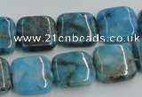 CYQ59 15.5 inches 16*16mm square dyed pyrite quartz beads wholesale