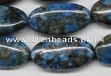 CYQ73 15.5 inches 15*30mm oval dyed pyrite quartz beads wholesale