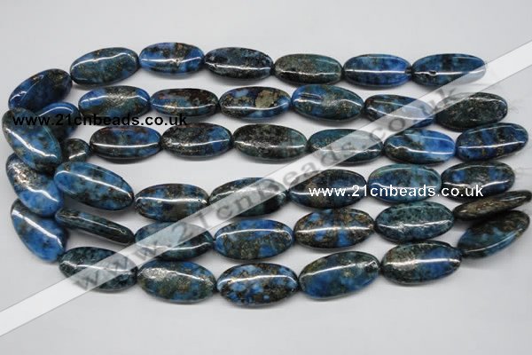 CYQ73 15.5 inches 15*30mm oval dyed pyrite quartz beads wholesale