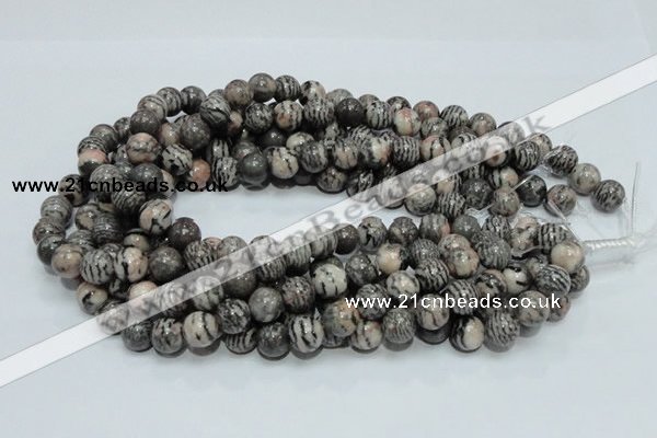 CZJ06 16 inches 12mm round zebra jasper gemstone beads Wholesale