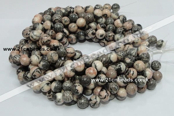 CZJ07 16 inches 14mm round zebra jasper gemstone beads Wholesale