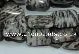 CZJ10 16 inches 12*16mm rectangle zebra jasper gemstone beads