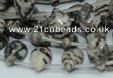 CZJ12 16 inches 10*14mm flat teardrop zebra jasper gemstone beads