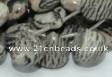 CZJ14 16 inches 16*16mm flat teardrop zebra jasper gemstone beads