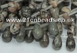 CZJ15 16 inches 6*8mm teardrop zebra jasper gemstone beads wholesale