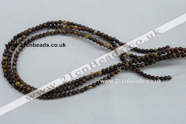 CZJ168 15.5 inches 4mm round iron zebra jasper beads wholesale