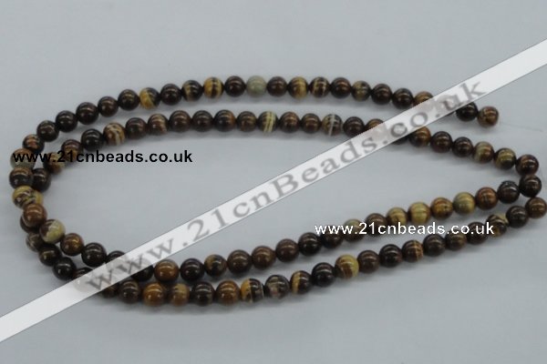 CZJ170 15.5 inches 8mm round iron zebra jasper beads wholesale