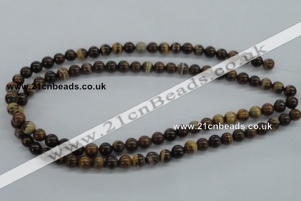 CZJ170 15.5 inches 8mm round iron zebra jasper beads wholesale