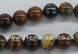 CZJ171 15.5 inches 10mm round iron zebra jasper beads wholesale