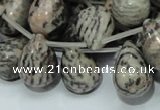 CZJ18 16 inches 13*18mm teardrop zebra jasper gemstone beads wholesale