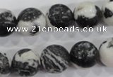 CZJ207 15.5 inches 16mm round black & white zebra jasper beads