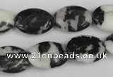 CZJ220 15.5 inches 13*18mm oval black & white zebra jasper beads