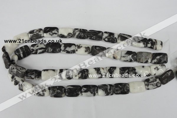 CZJ226 15.5 inches 13*18mm rectangle black & white zebra jasper beads