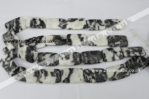 CZJ228 15.5 inches 20*30mm rectangle black & white zebra jasper beads