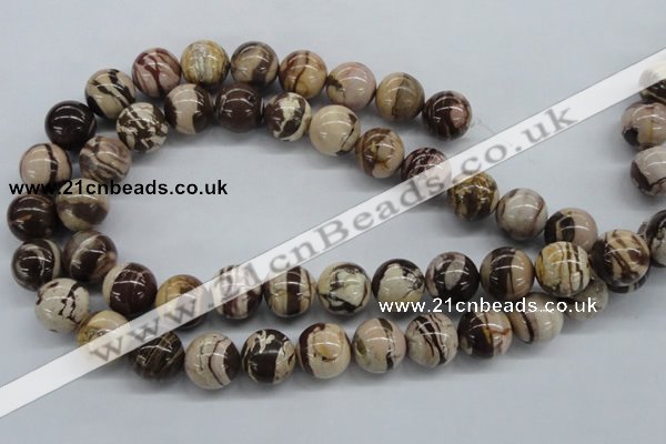 CZJ254 15.5 inches 16mm round zebra jasper beads wholesale