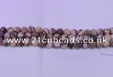 CZJ260 15.5 inches 4mm round matte zebra jasper beads