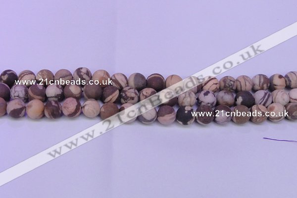 CZJ262 15.5 inches 8mm round matte zebra jasper beads