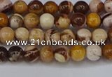 CZJ270 15.5 inches 4mm round zebra jasper beads wholesale