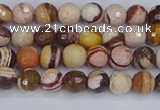 CZJ278 15.5 inches 4mm faceted round zebra jasper beads