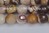 CZJ280 15.5 inches 8mm faceted round zebra jasper beads