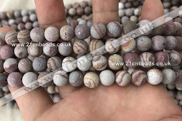 CZJ287 15.5 inches 8mm round matte red zebra jasper beads