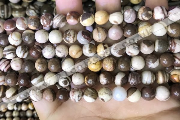 CZJ292 15.5 inches 8mm round brown zebra jasper beads wholesale