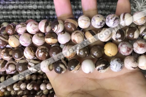 CZJ293 15.5 inches 10mm round brown zebra jasper beads wholesale