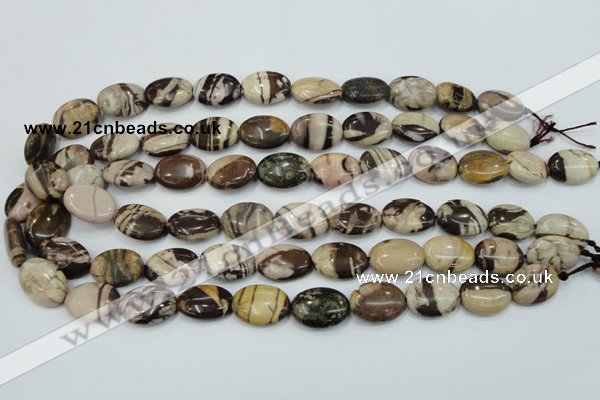 CZJ301 15.5 inches 13*18mm oval zebra jasper beads wholesale